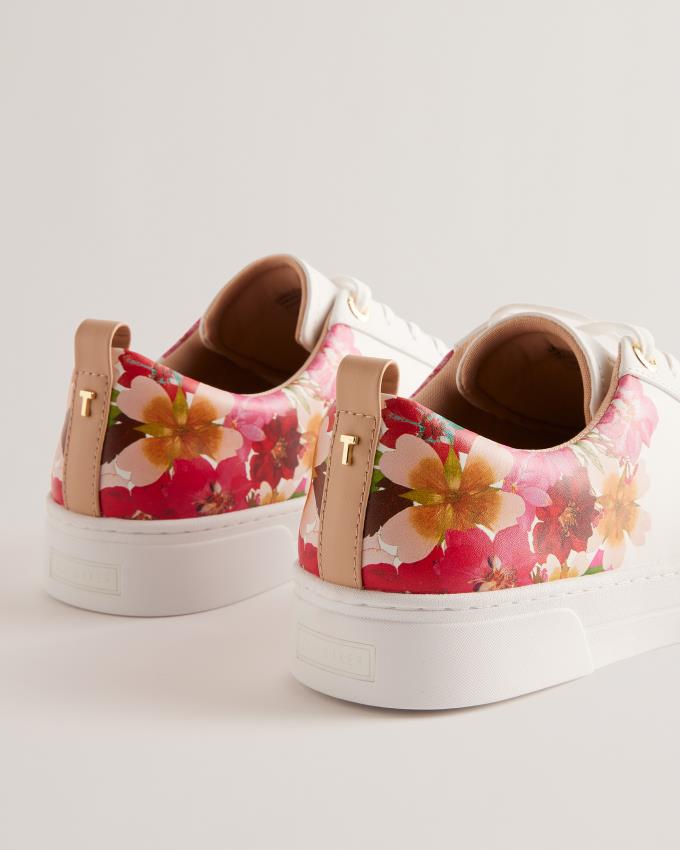 Basket Ted Baker Floral Detail Leather Blanche Femme | OOR-95468894